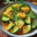 Salade melon miel et concombres