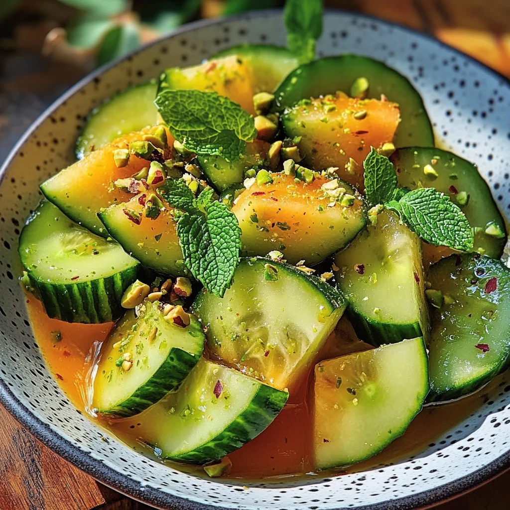 Salade melon miel et concombres