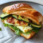 Sandwich croissant courgette halloumi
