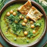 Soupe froide pois chiches roquette