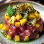 Tartare thon fruits tropicaux