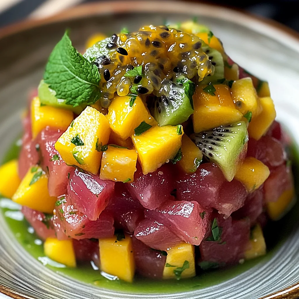Tartare thon fruits tropicaux