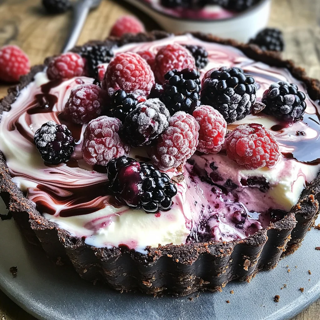Tarte glacée chocolat et fruits