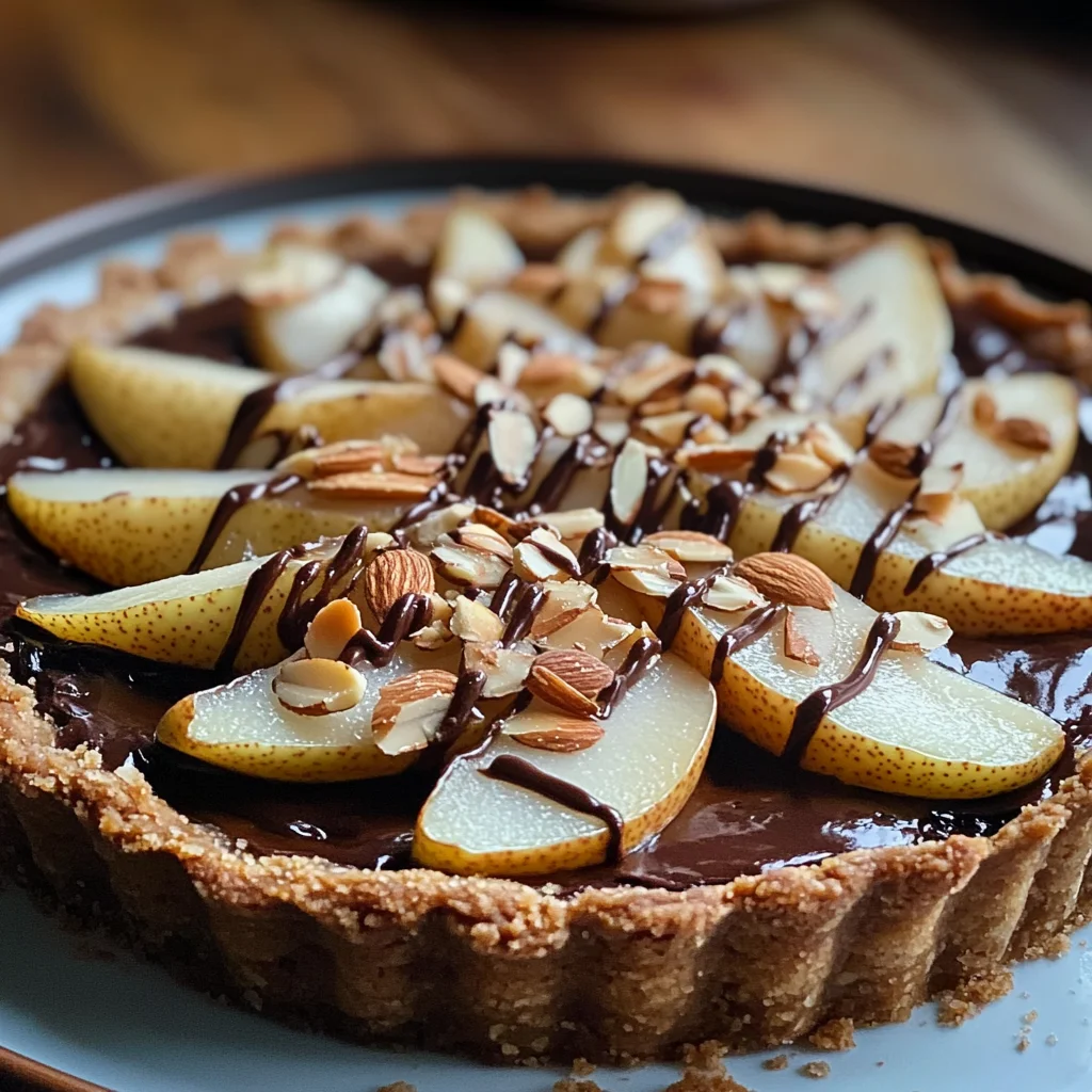 Tarte poires amande chocolat