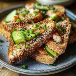 Tartines au sésame et crevettes