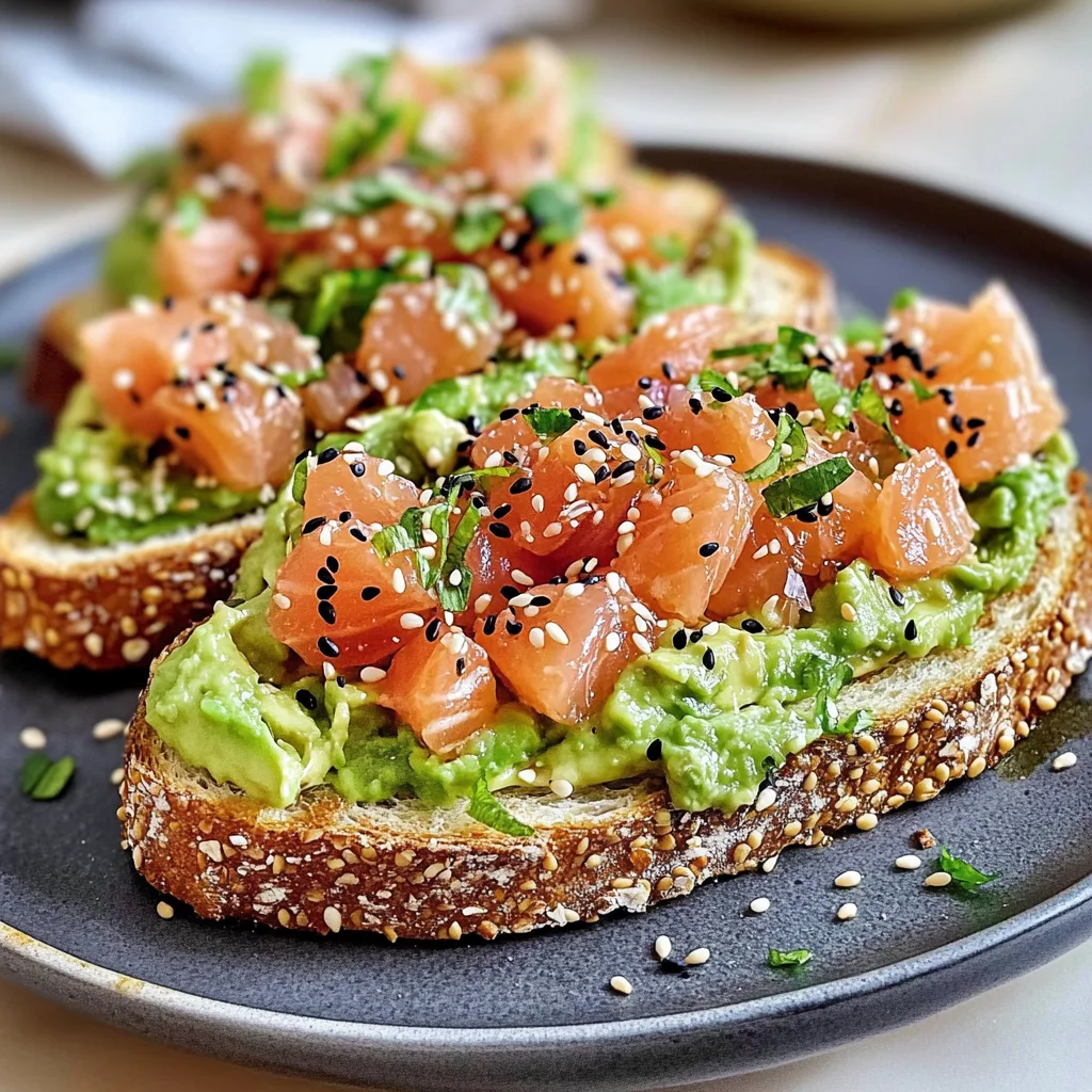 Tartines avocat saumon sésame