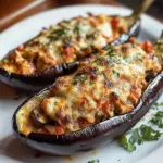 Aubergine farcie au poulet
