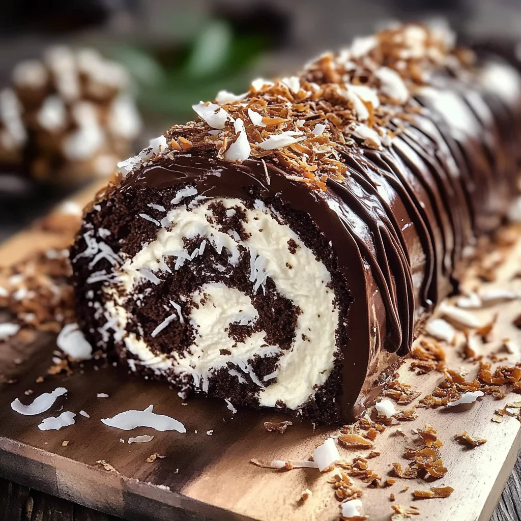 Bûche chocolat noix de coco