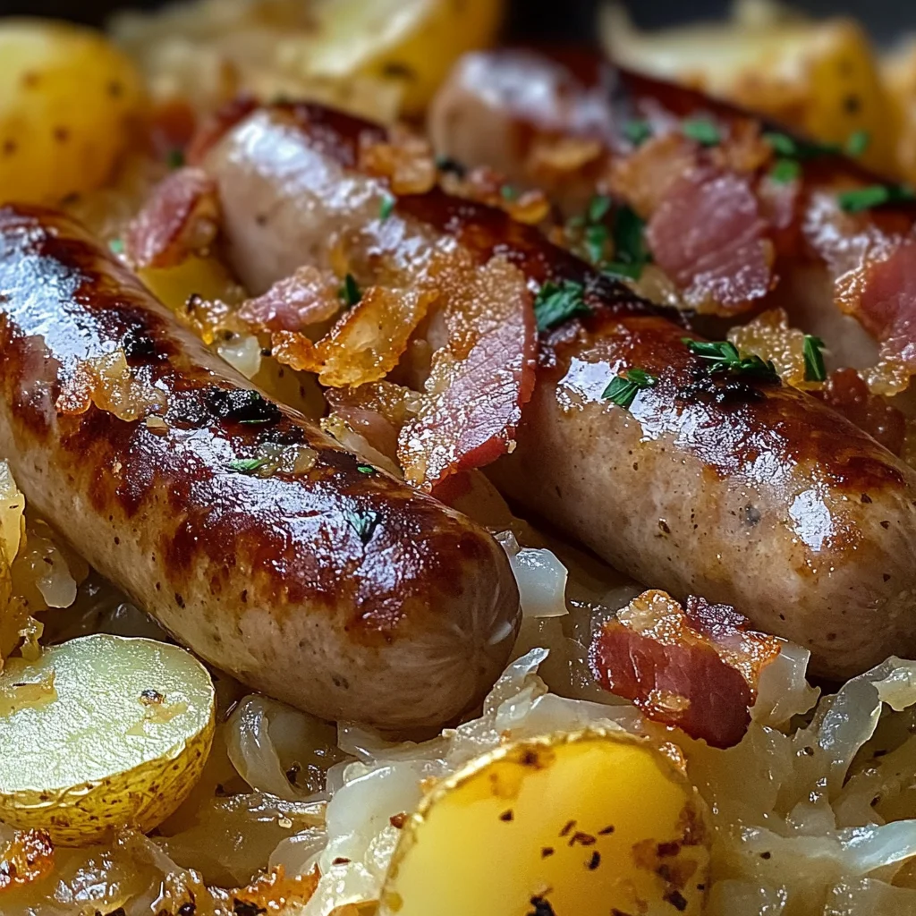 Choucroute bratwurst pommes lard