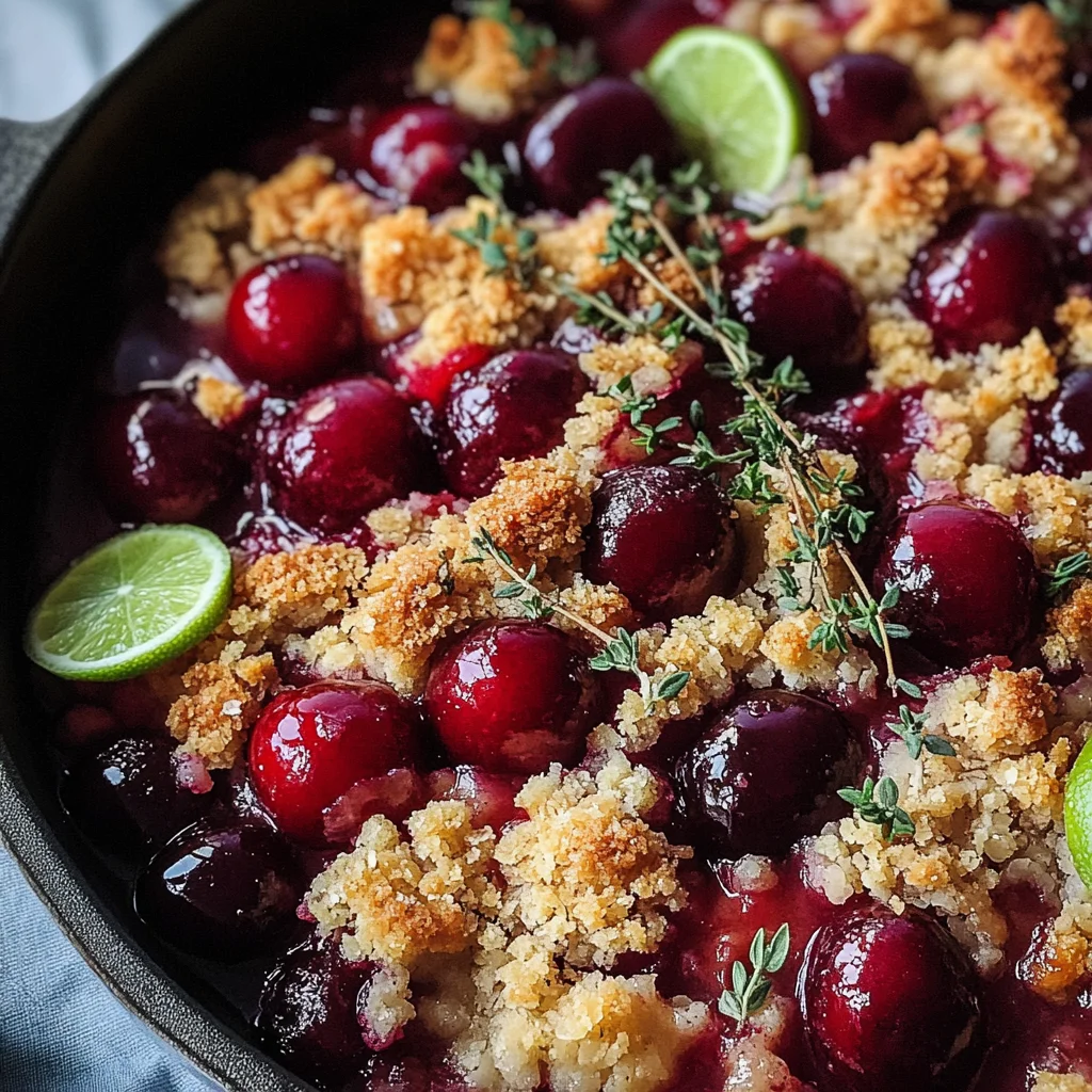 Crumble cerises citron vert