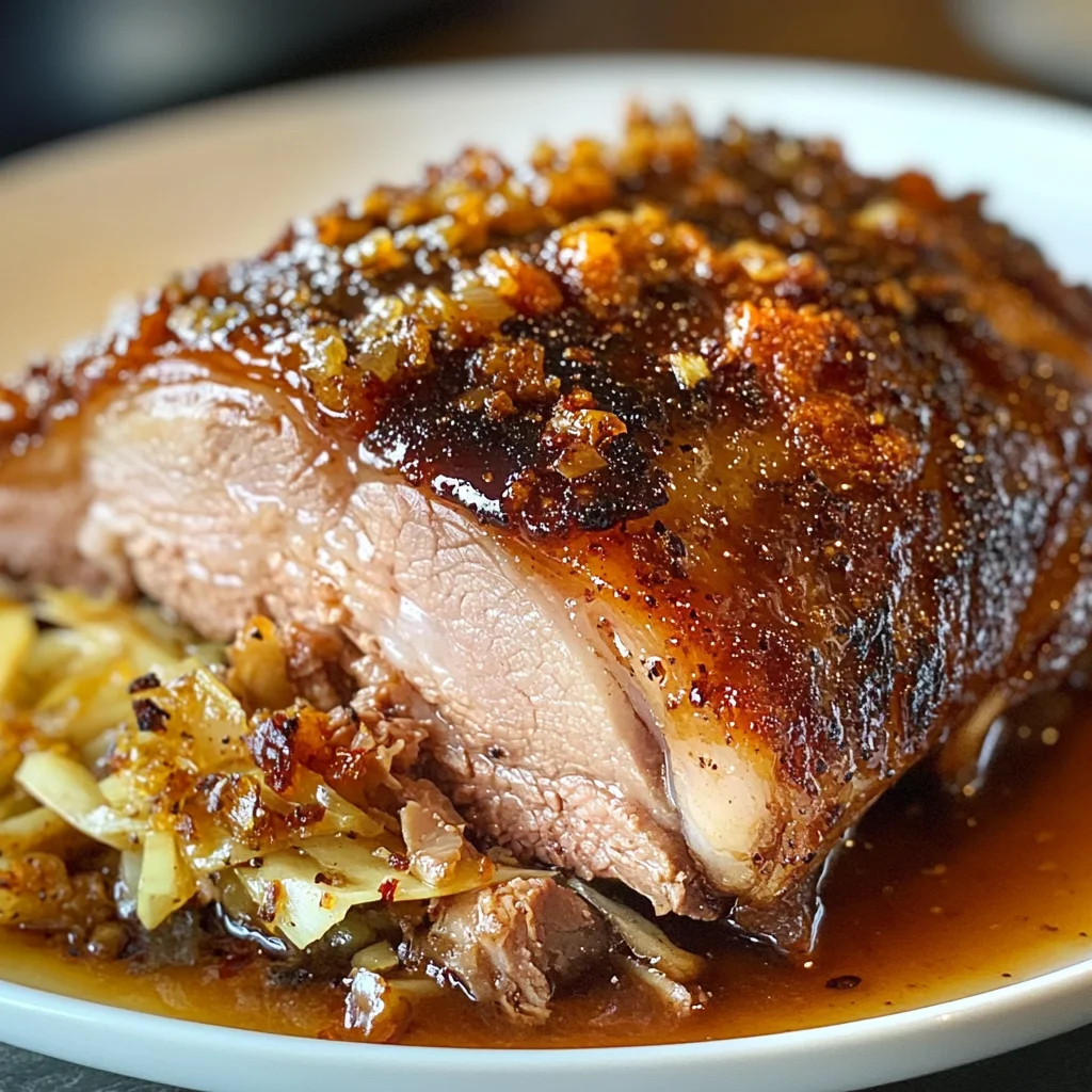 Épaule porc rôtie cabane