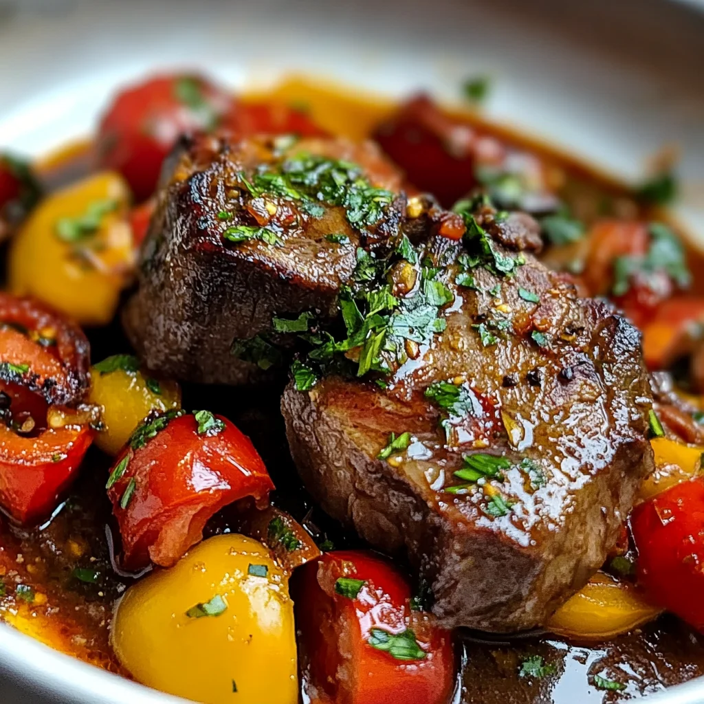 Gigot d'agneau à la basquaise