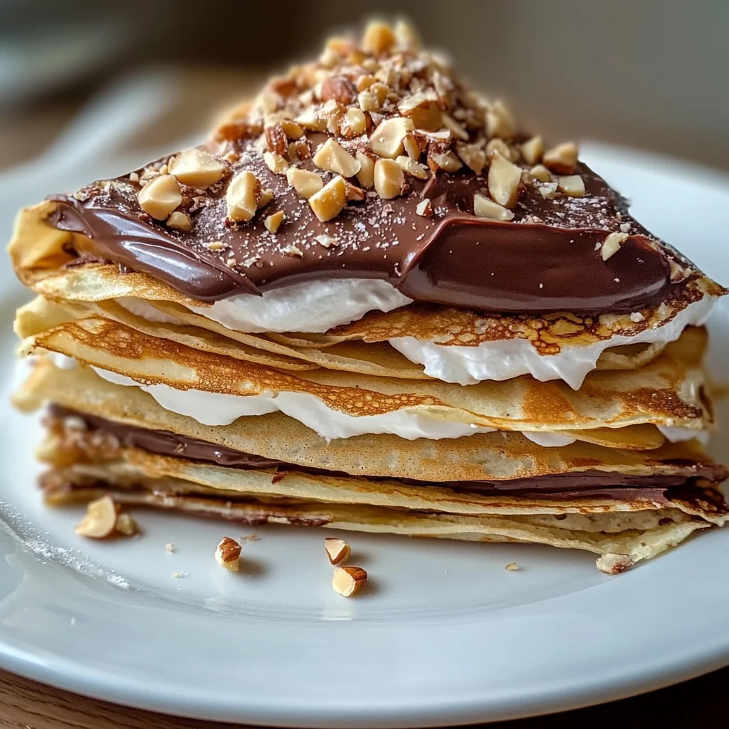 Mille-crêpes chocolat noisettes