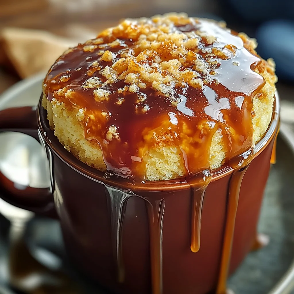 Mug cake caramel express