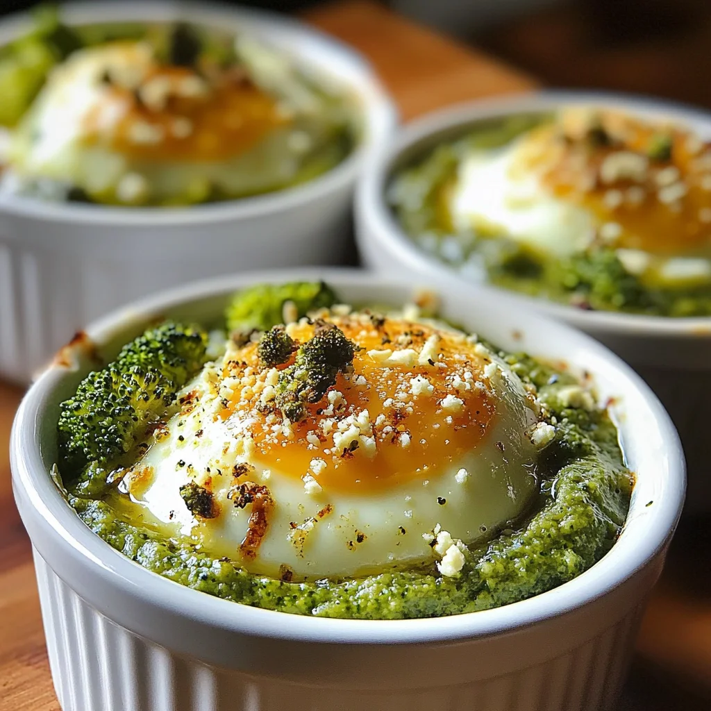 Oeuf cocotte brocoli roquefort