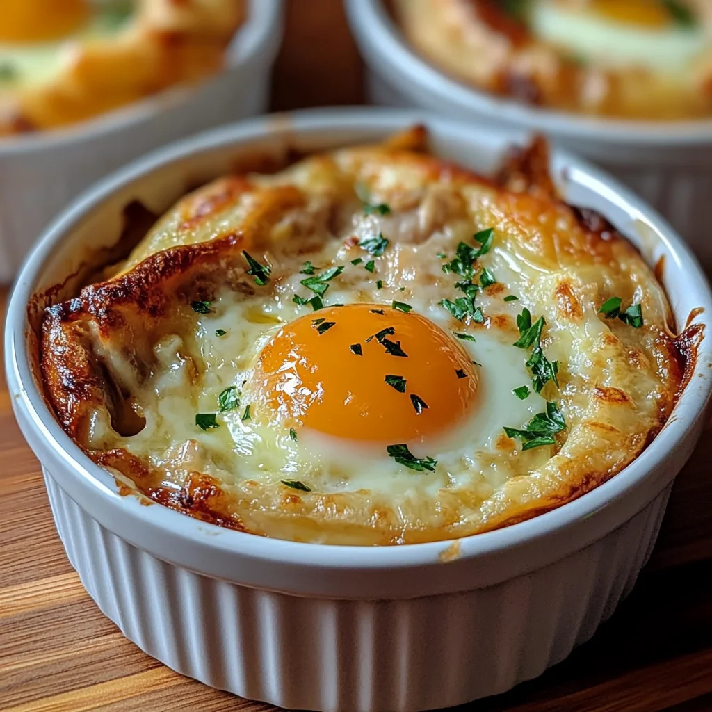 Oeuf cocotte poulet fromage