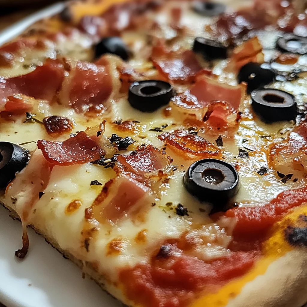 Pizza aux lardons tomates