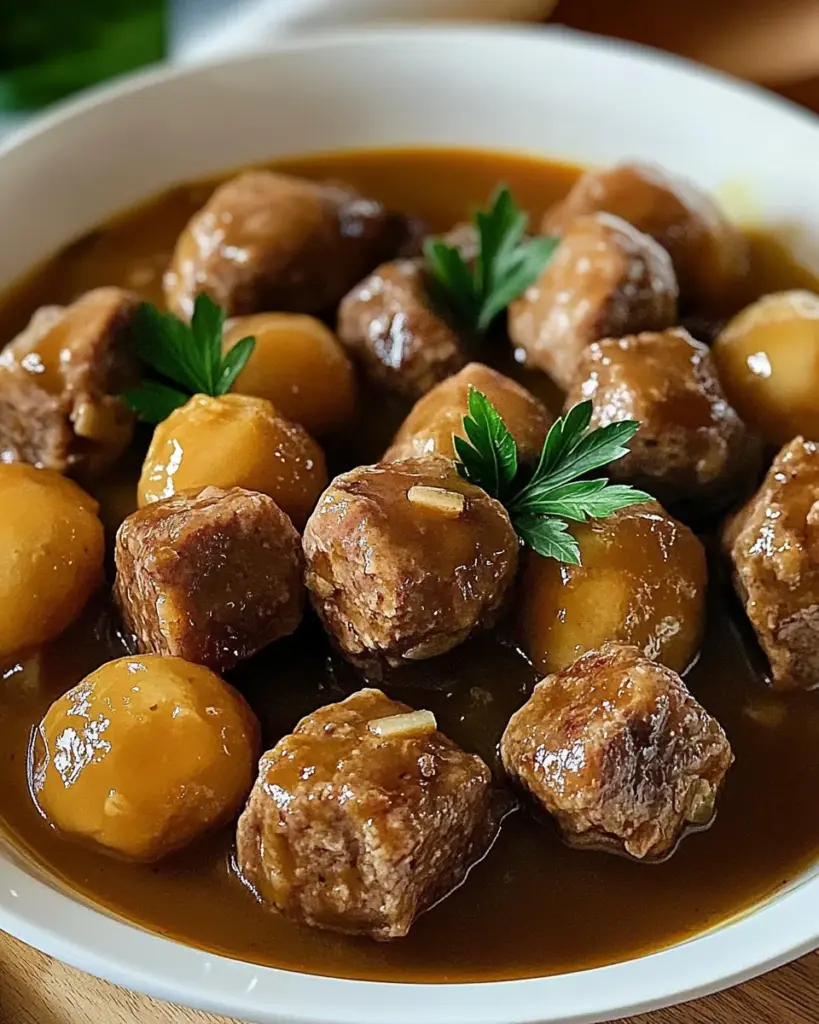 Ragoût boulettes porc maison