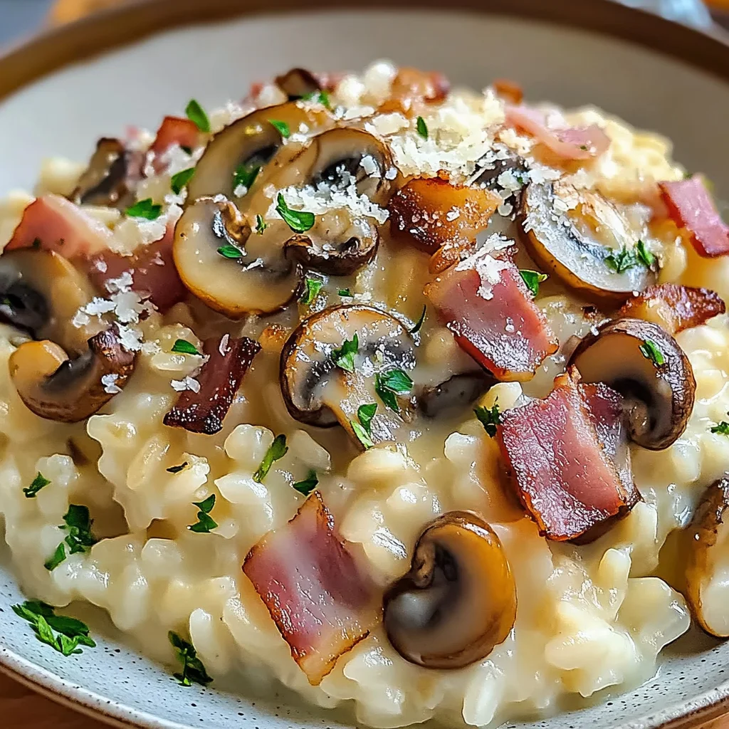 Risotto lardons et champignons