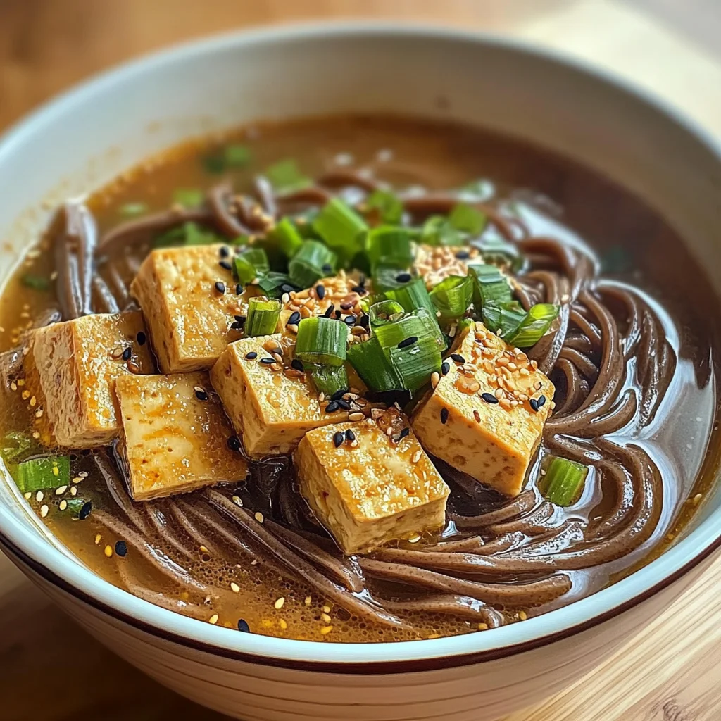 Soupe soba au sésame et miso