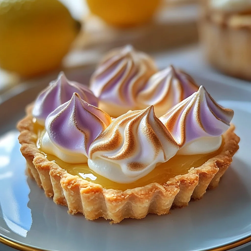 Tarte citron et meringue lilas