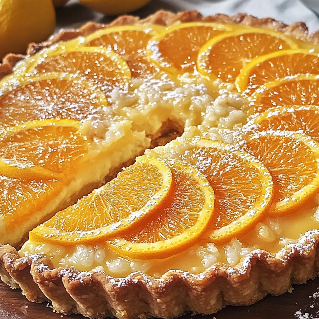 Crostata crema riso vaniglia agrumi