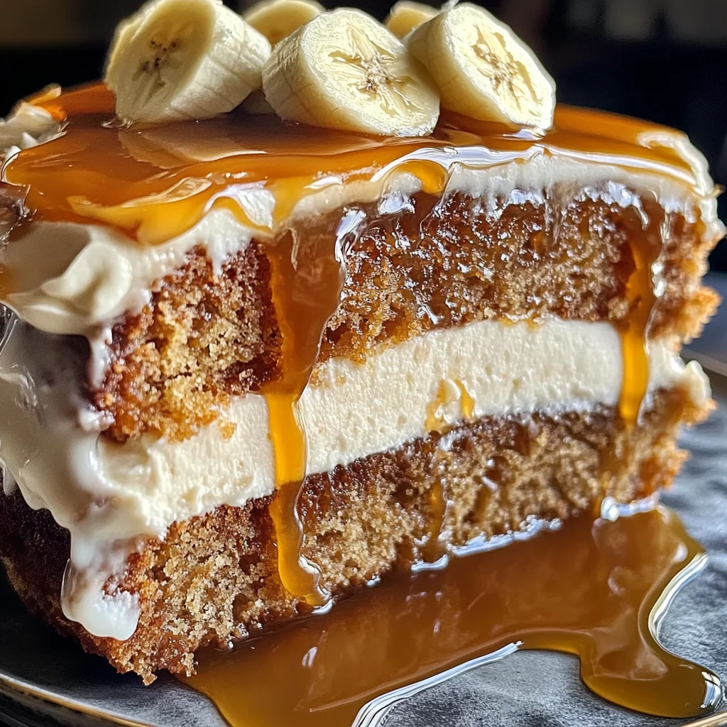 Gâteau banane caramel salé
