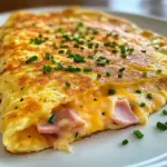 Omelette jambon et fromage