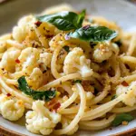 Spaghettis au chou-fleur et ail