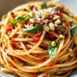 Spaghettis au pesto de tomate