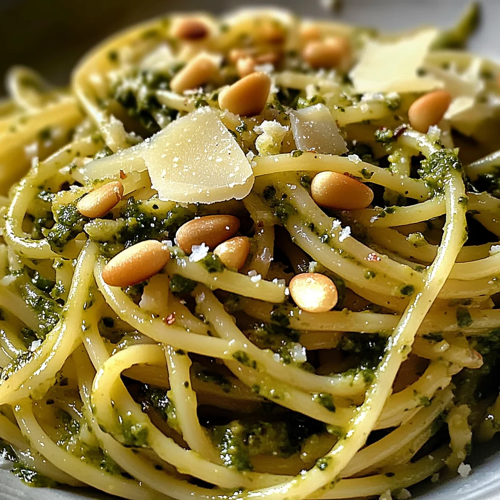 Spaghettis au pistou maison