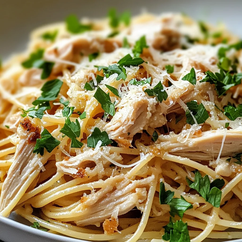 Spaghettis au poulet rôti