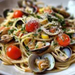 Spaghettis palourdes et légumes