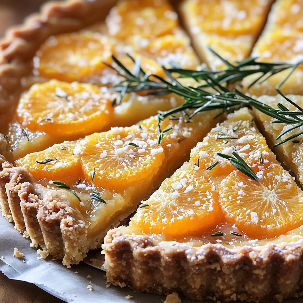 Tarte sablée tangerine romarin