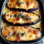 Aubergines gratinées mozzarella olives