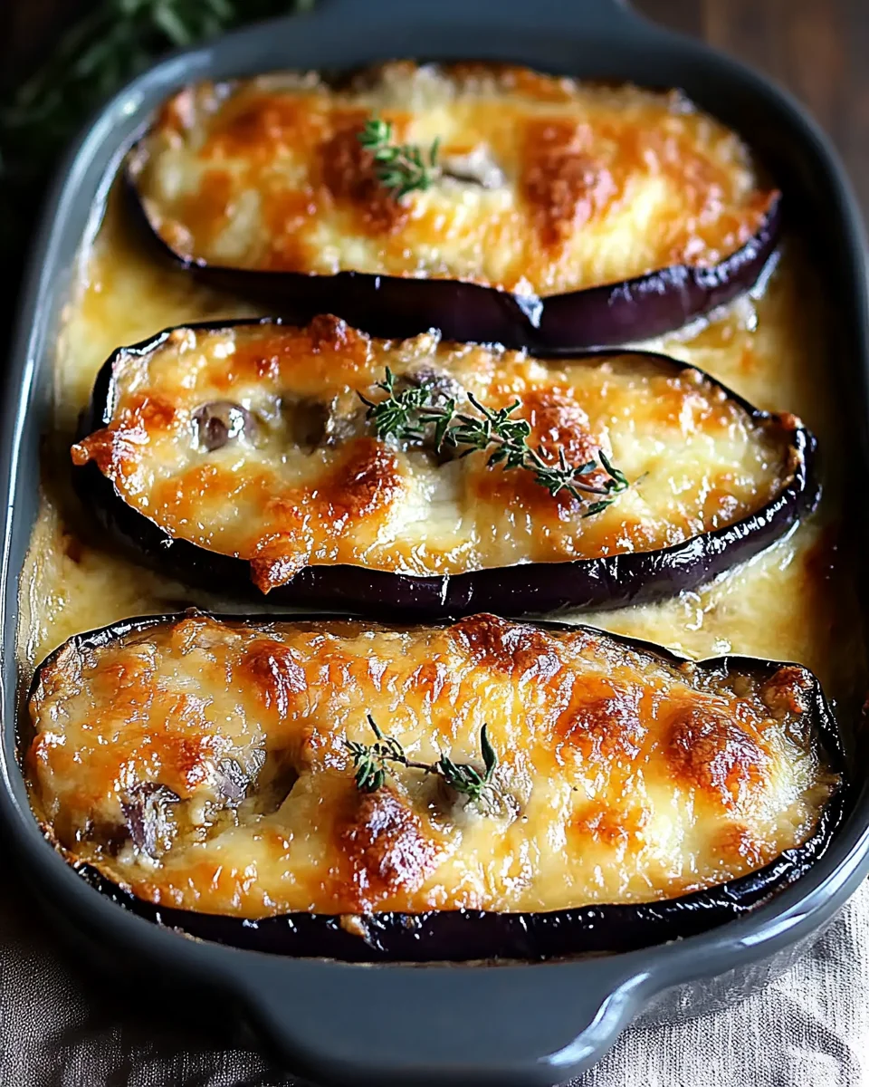 Aubergines gratinées mozzarella olives