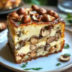 Cake salé champignons comté noisettes