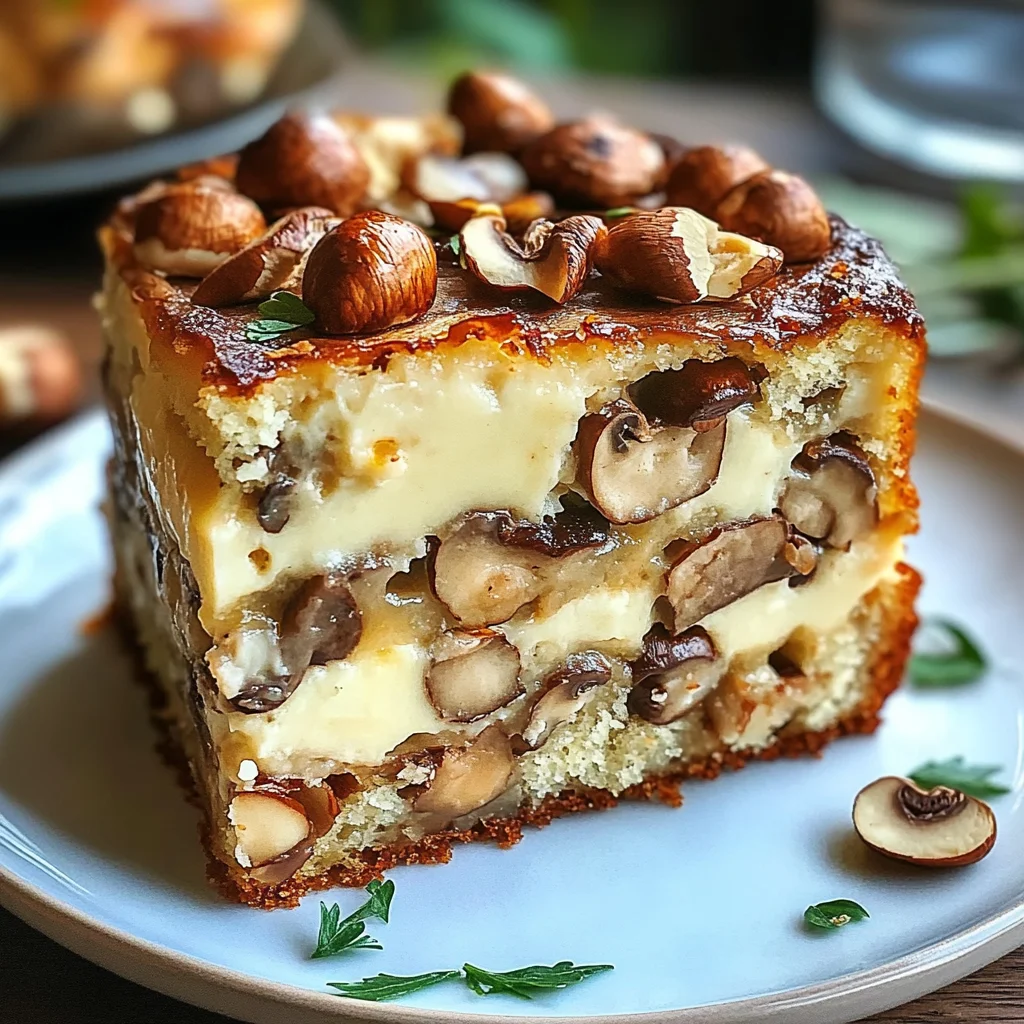 Cake salé champignons comté noisettes