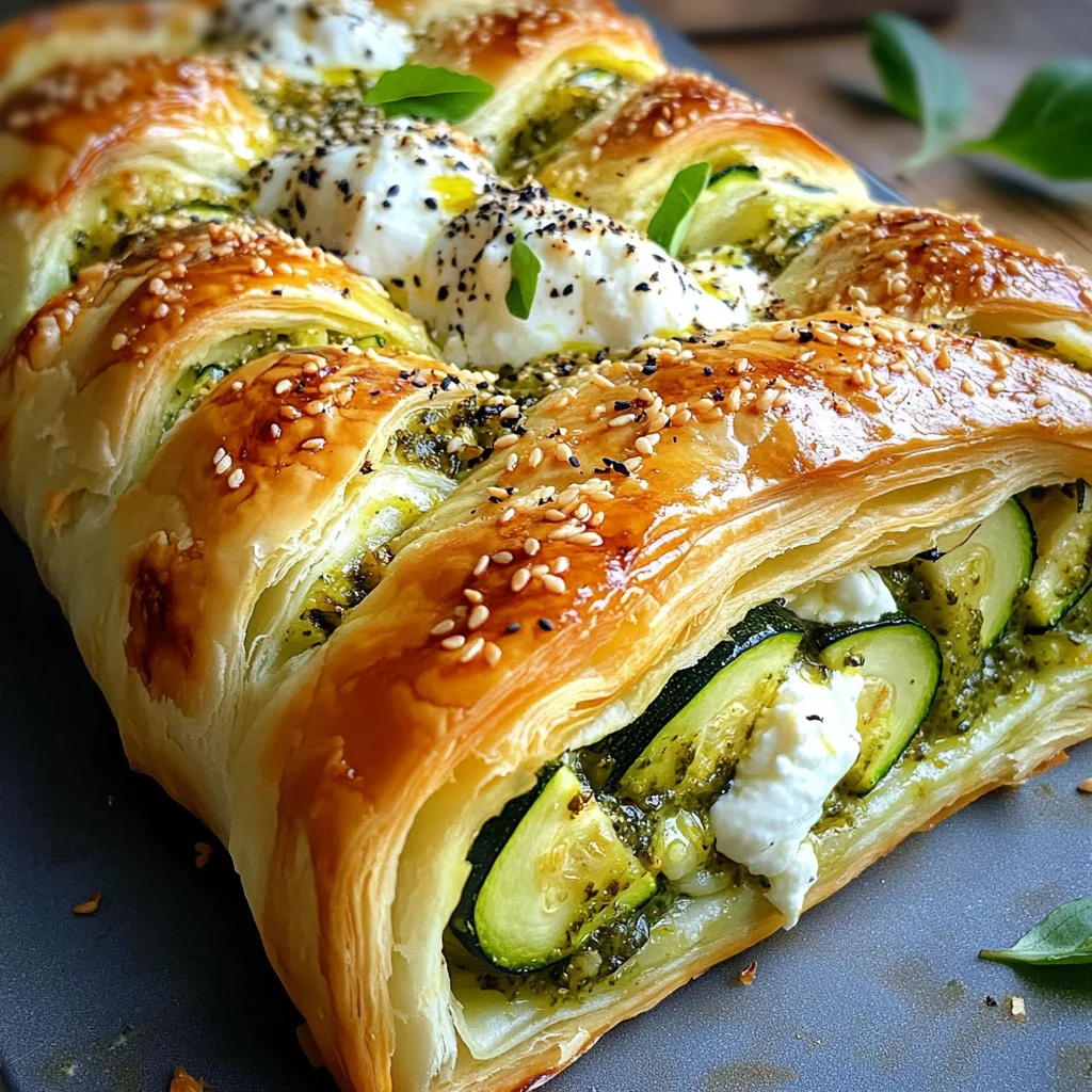 Feuilleté courgettes Pesto Burrata