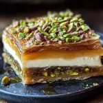 Fusion baklava cheesecake pistache