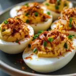 Oeufs farcis épicés à l'ail
