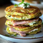 Pancakes courgette chèvre jambon