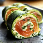 Roulé courgette saumon fumé