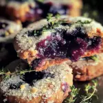 Sablés myrtilles et thym confit