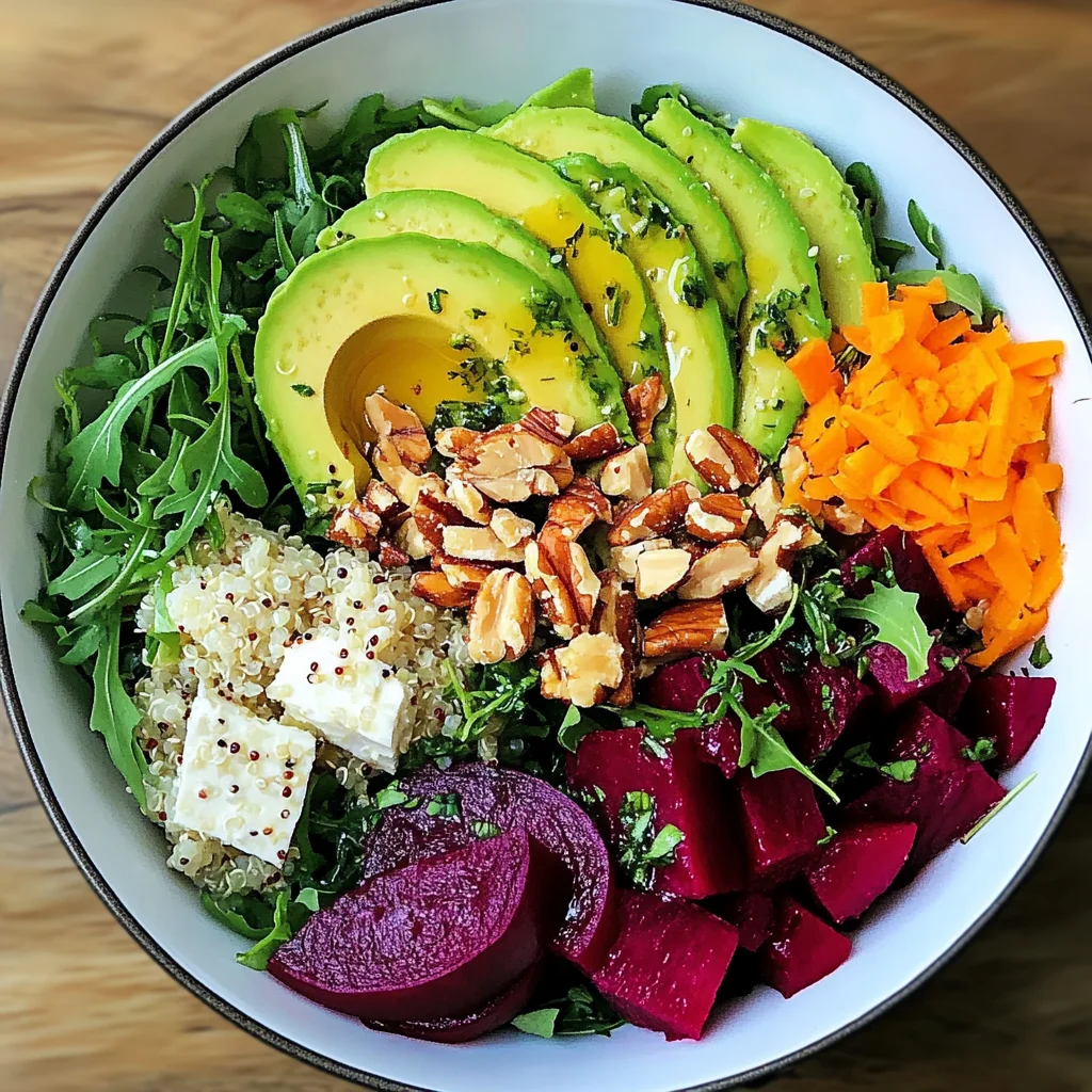 Salade avocat betterave quinoa