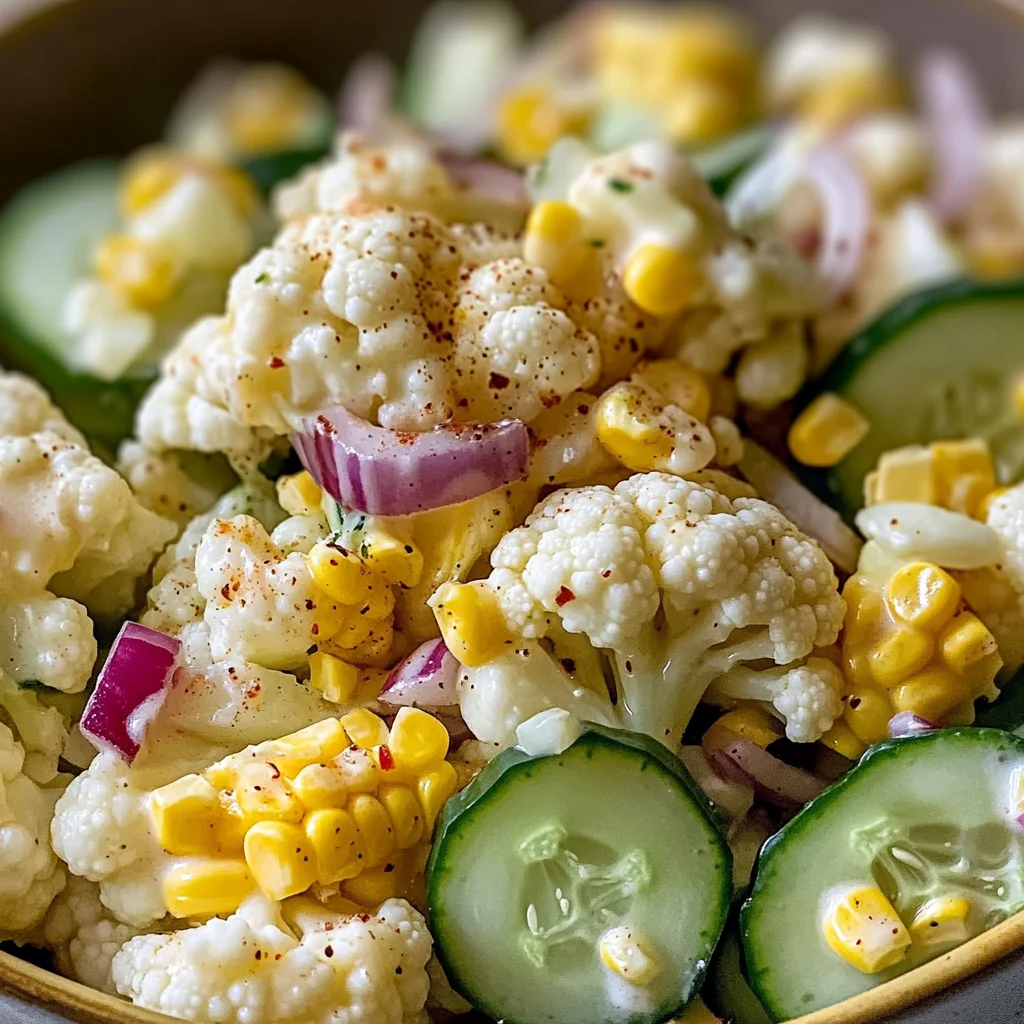 Salade chou-fleur maïs concombre