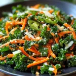 Salade de kale, carottes, parmesan