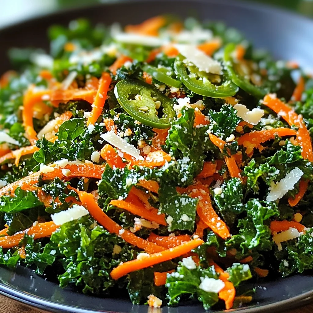 Salade de kale, carottes, parmesan