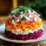 Salade festive colorée en couches