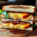 Sandwich pêches cheddar fondant